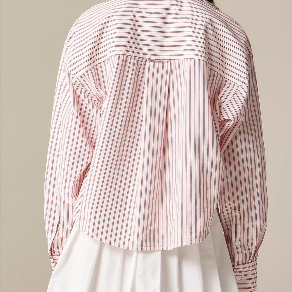 J. Crew Étienne cropped button-up shirt in stripe - Picture 5 of 10